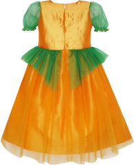 Girls Dress Pumpkin Tulle Party Dress Holloween Costume Size 3-14 Years