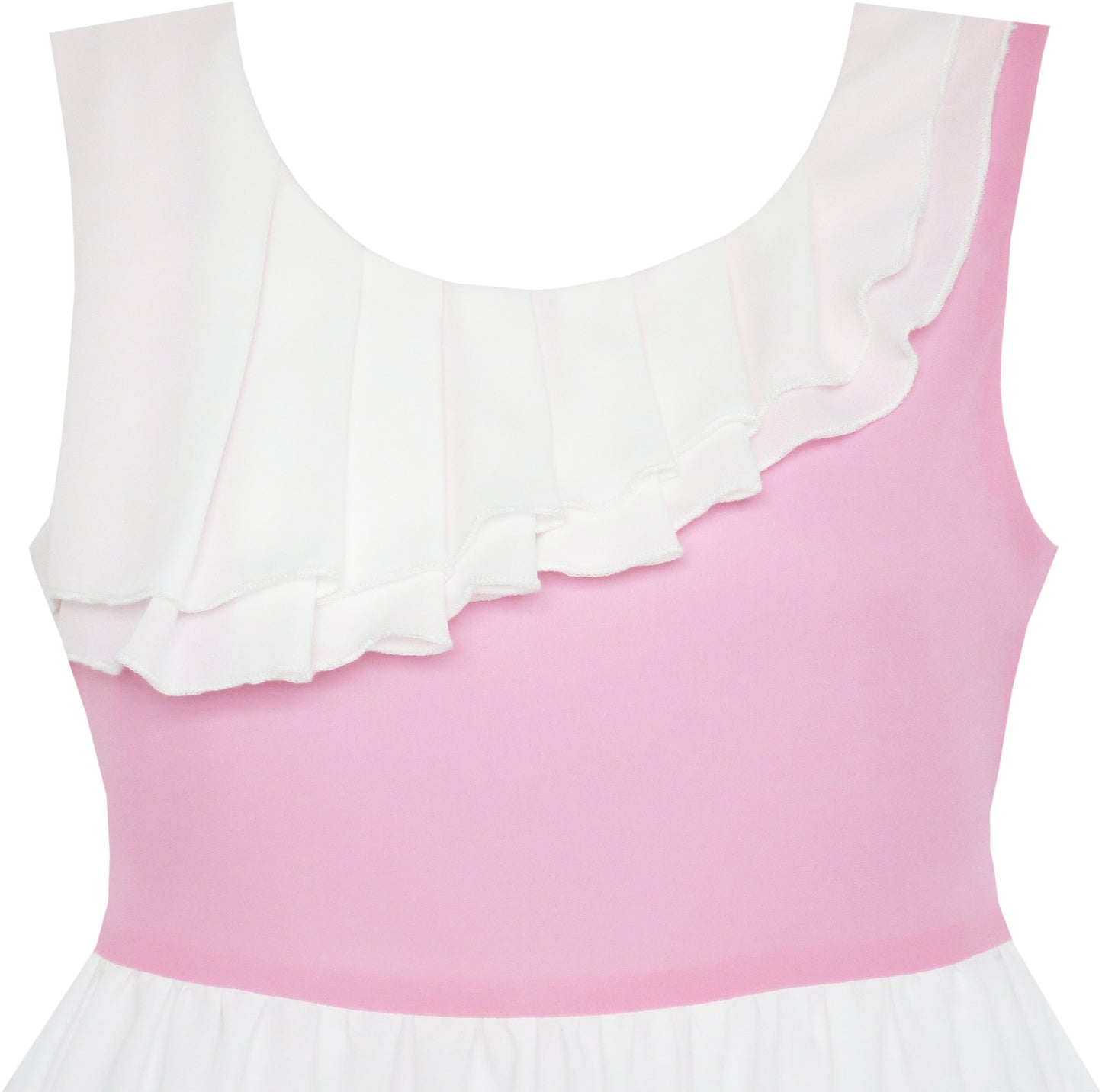 Girls Dress Pleated Collar Color Block Chiffon Size 7-16 Years