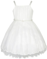 Flower Girls Dress Pearl Belt Pageant Wedding Party Size 3-14 Years