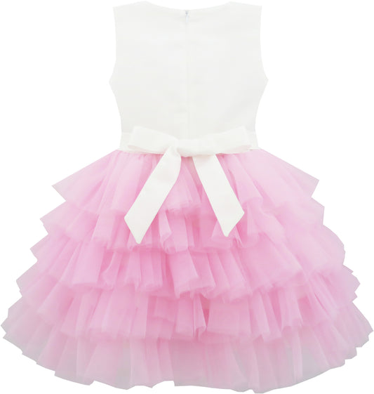 SUNNY FASHION Pink Cake Birthday Princess Dress