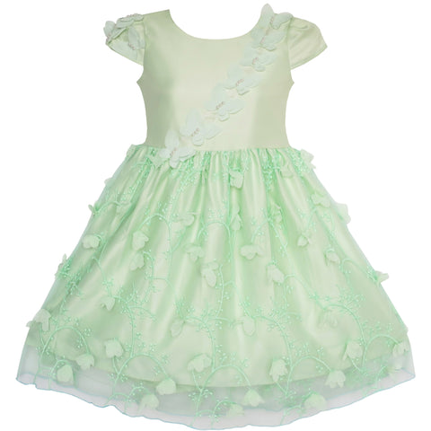 Flower Girls Dress Butterfly Party Wedding Bridesmaid Dress Size 4-10 Years