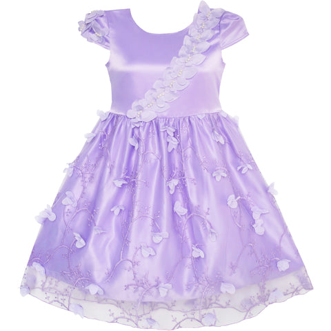 Flower Girls Dress Butterfly Party Wedding Bridesmaid Dress Size 4-10 Years