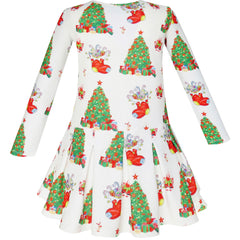 Girls Dress Christmas Tree Xmas Stockings Holiday Size 4-10 Years