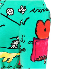Girls Dress Cartoon Hands Heart Dog Printed Casual Size 3-12 Years