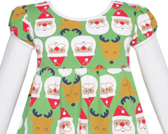 Girls Dress Christmas Santa Reindeer 2-in-1 Top Dress Size 2-8 Years