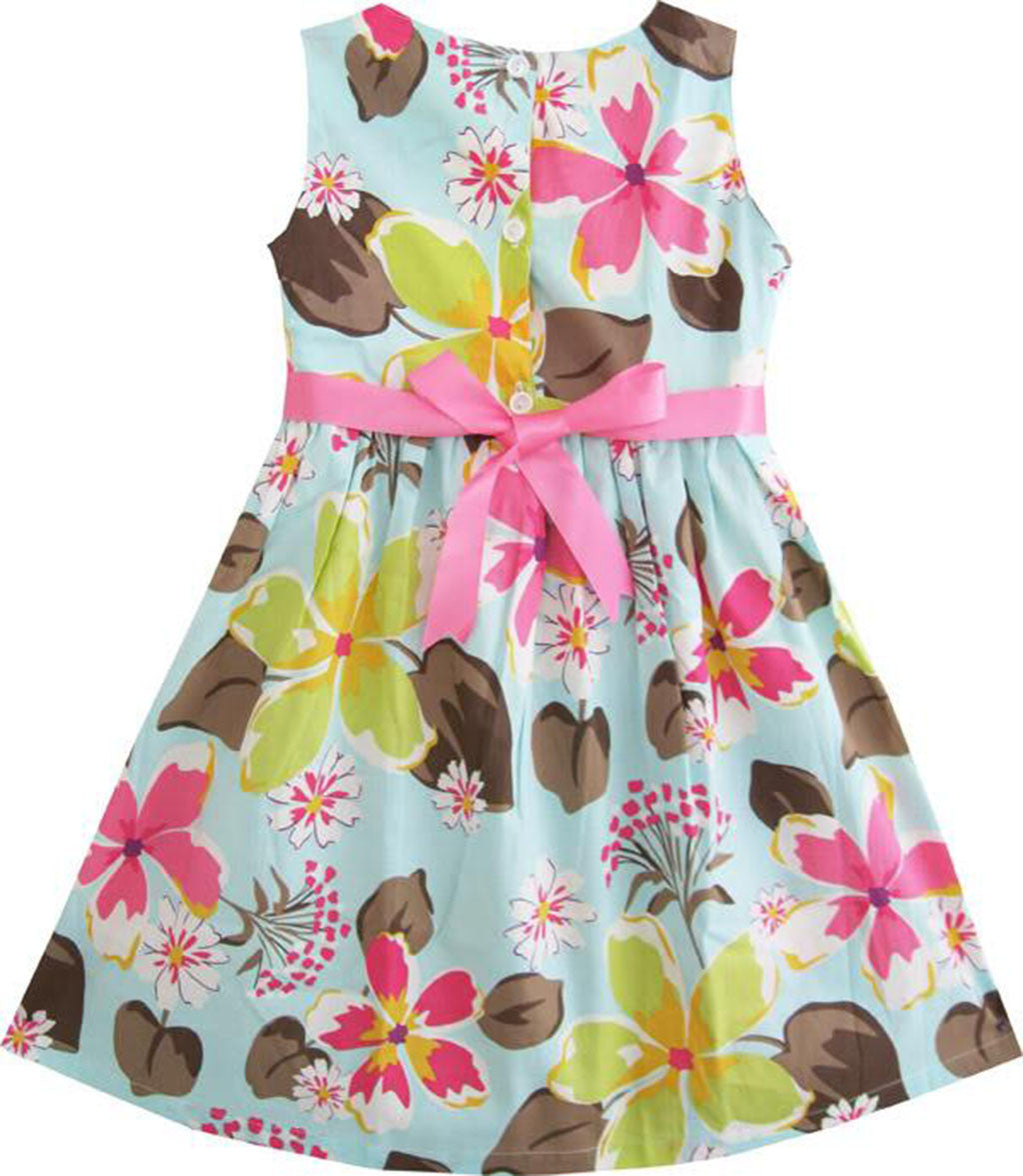 Girls Dress Flower Print Size 2-12 Years