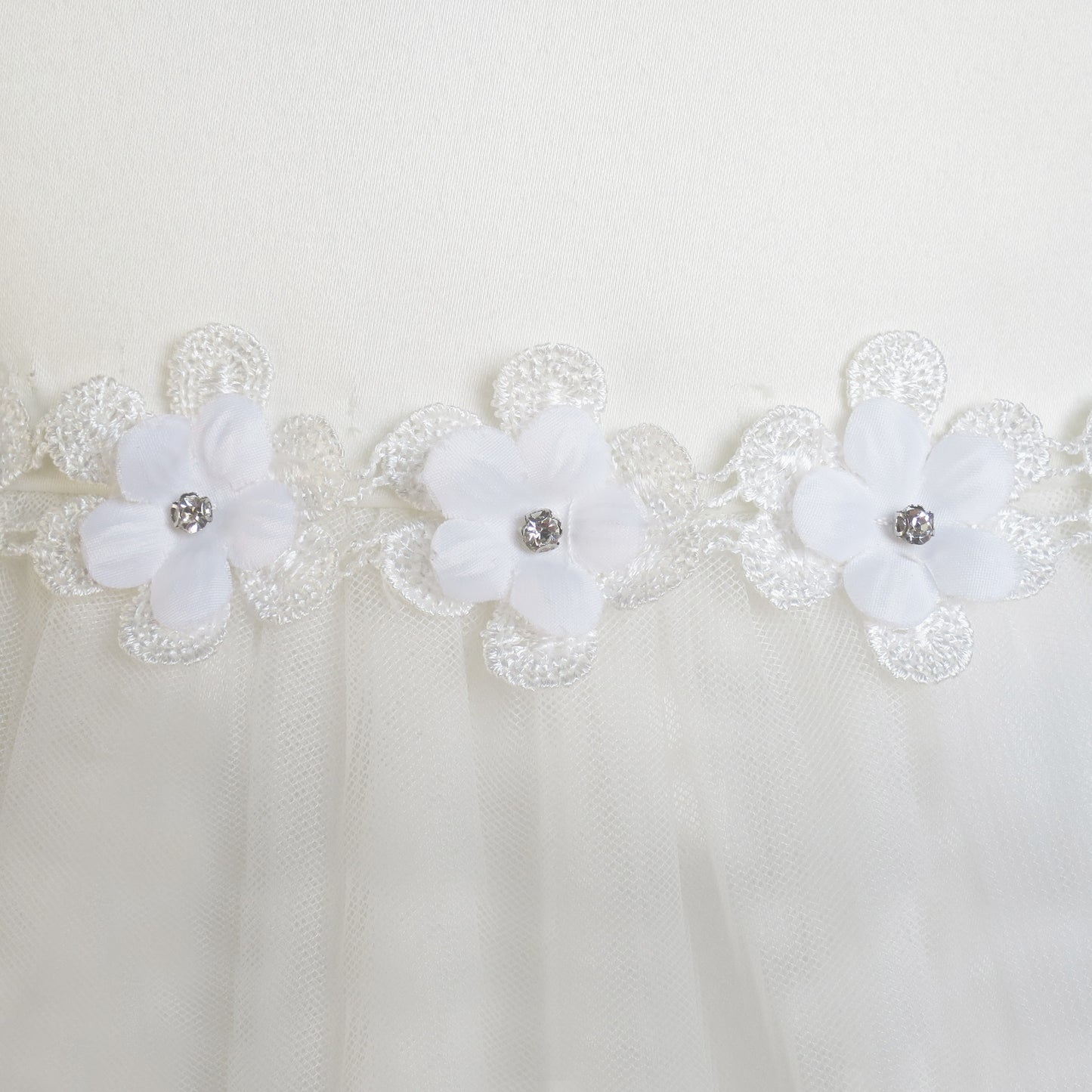 Flower Girls Dress Lace Hem Wedding First Communion Size 6-14 Years