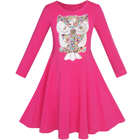 Girls Dress Owl Ice Cream Butterfly Sequin Everyday Dress Size 7-14 Years