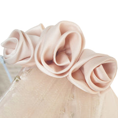 Flower Girls Dress Beige Sparkling Sequin Wedding Princess Size 6-12 Years