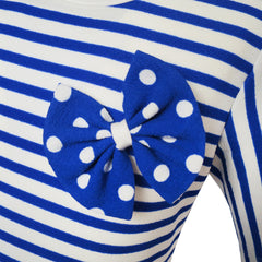Girls Dress Dot Bow Tie Short Sleeve Summer Beach Size 4-12 Years
