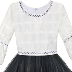 Girls Dress White And Black Hi-lo Party Dancing Pageant Size 6-14 Years