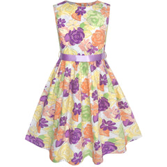 Girls Dress Colorful Flower Summer Beach Party Size 2-10 Years