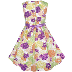 Girls Dress Colorful Flower Summer Beach Party Size 2-10 Years