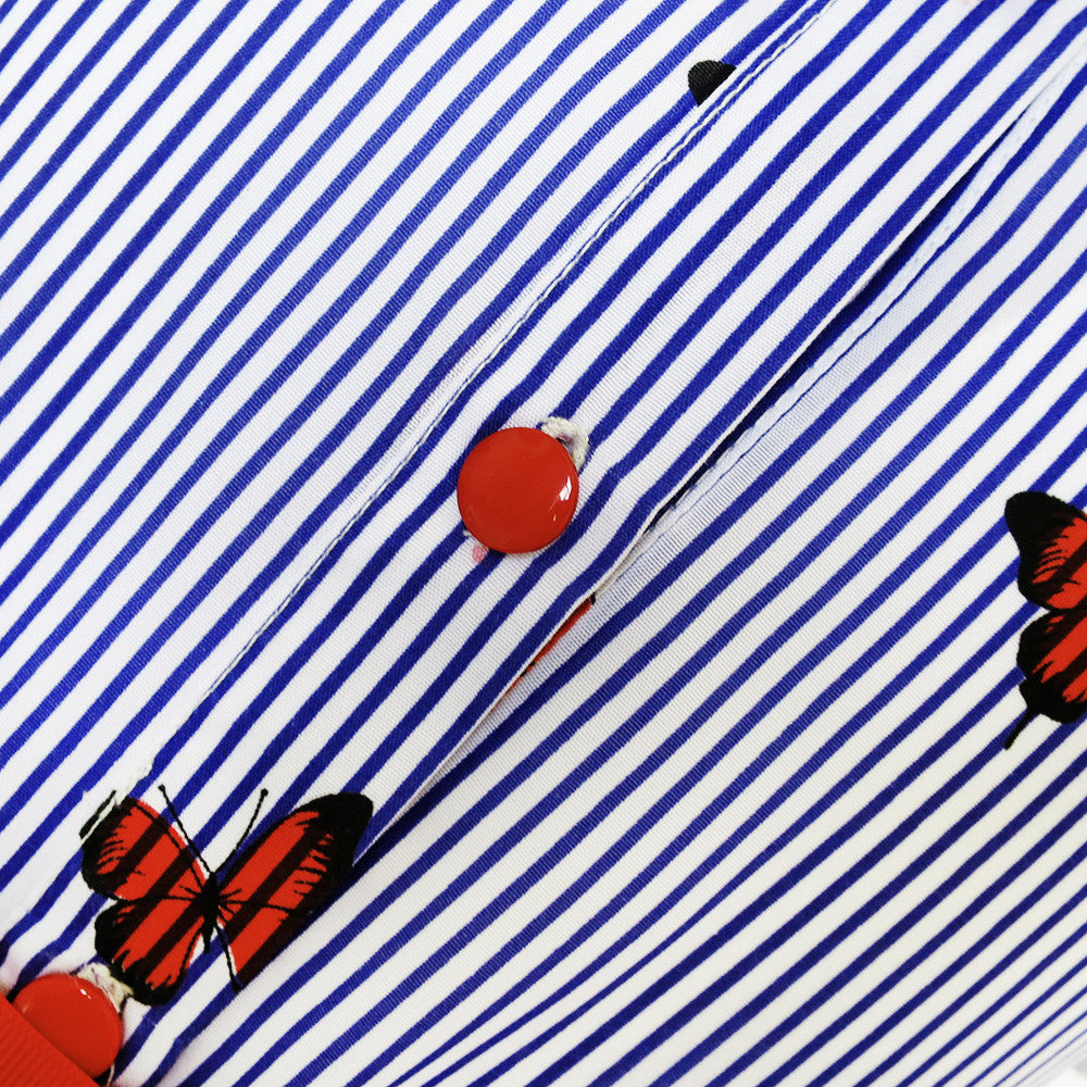 Girls Dress School Strip Butterfly Print Gingham Size 4-14 Years