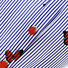 Girls Dress School Blue Strip Butterfly Print Gingham Size 4-10 Years