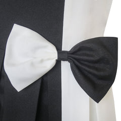 Girls Dress Color Block Contrast White Black Bow Tie Size 4-14 Years