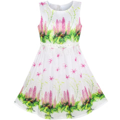 Girls Dress Pink Flower Summer Party Size 6-12 Years