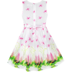 Girls Dress Pink Flower Summer Party Size 6-12 Years