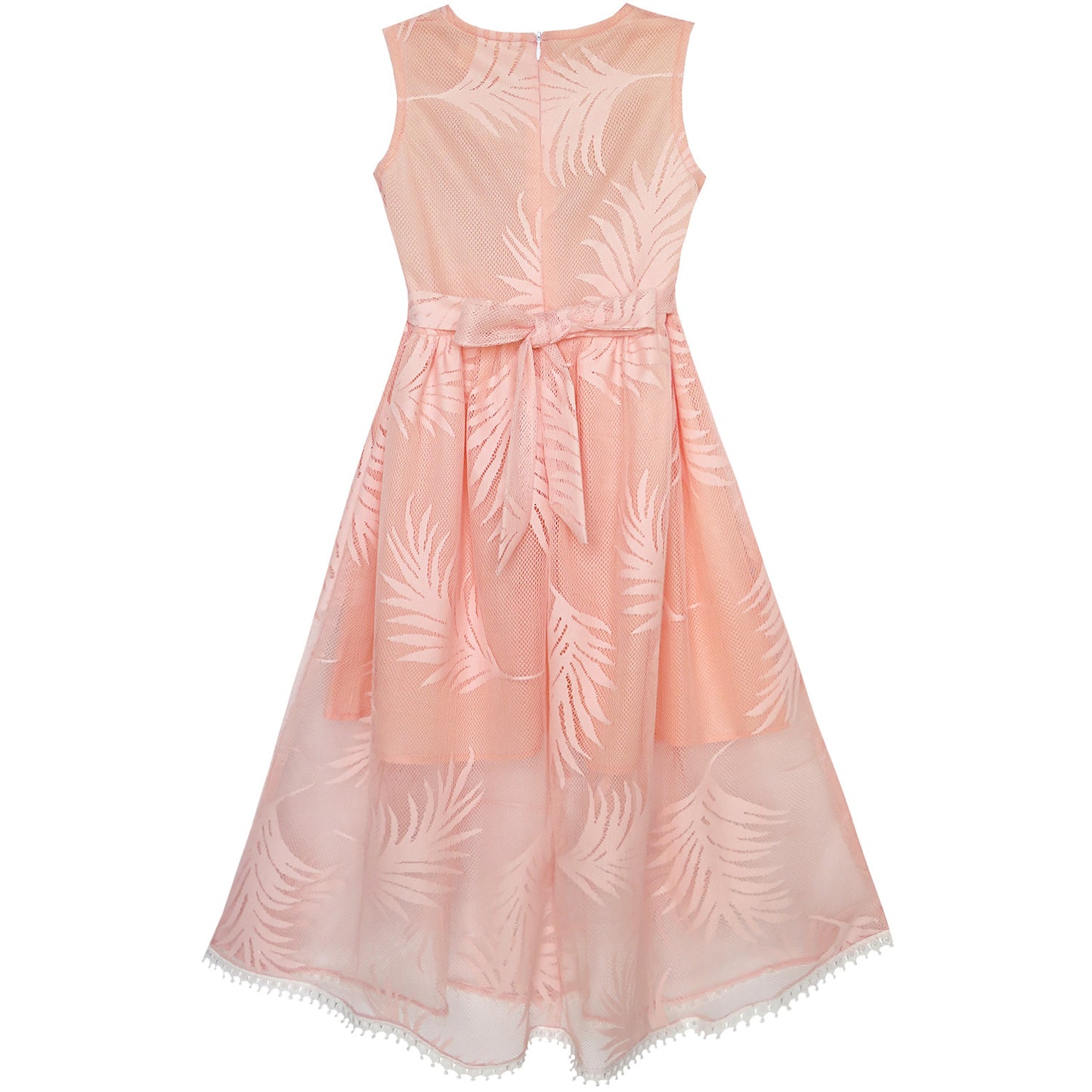 Girls Dress Lace Leaf Print Elegant Princess Party Wedding Size 5-16 Years