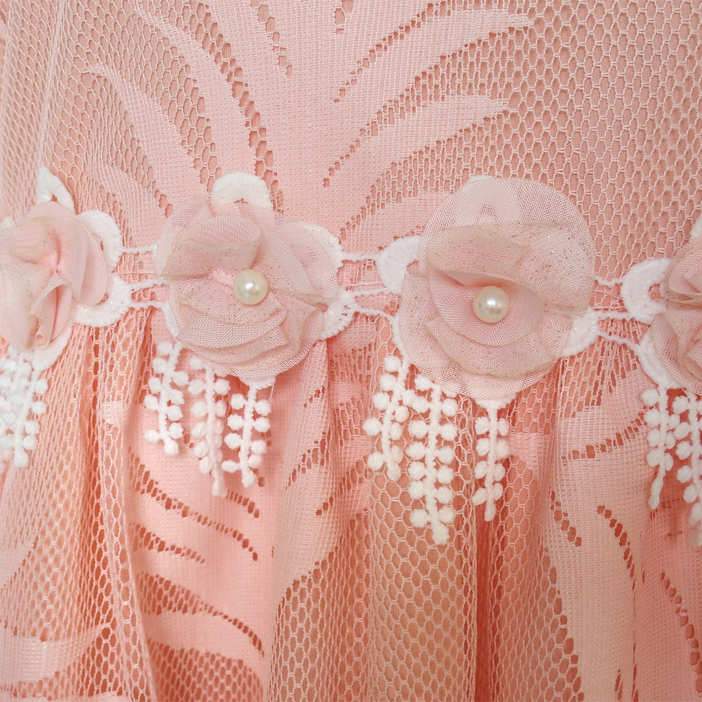 Girls Dress Lace Leaf Print Elegant Princess Party Wedding Size 5-16 Years