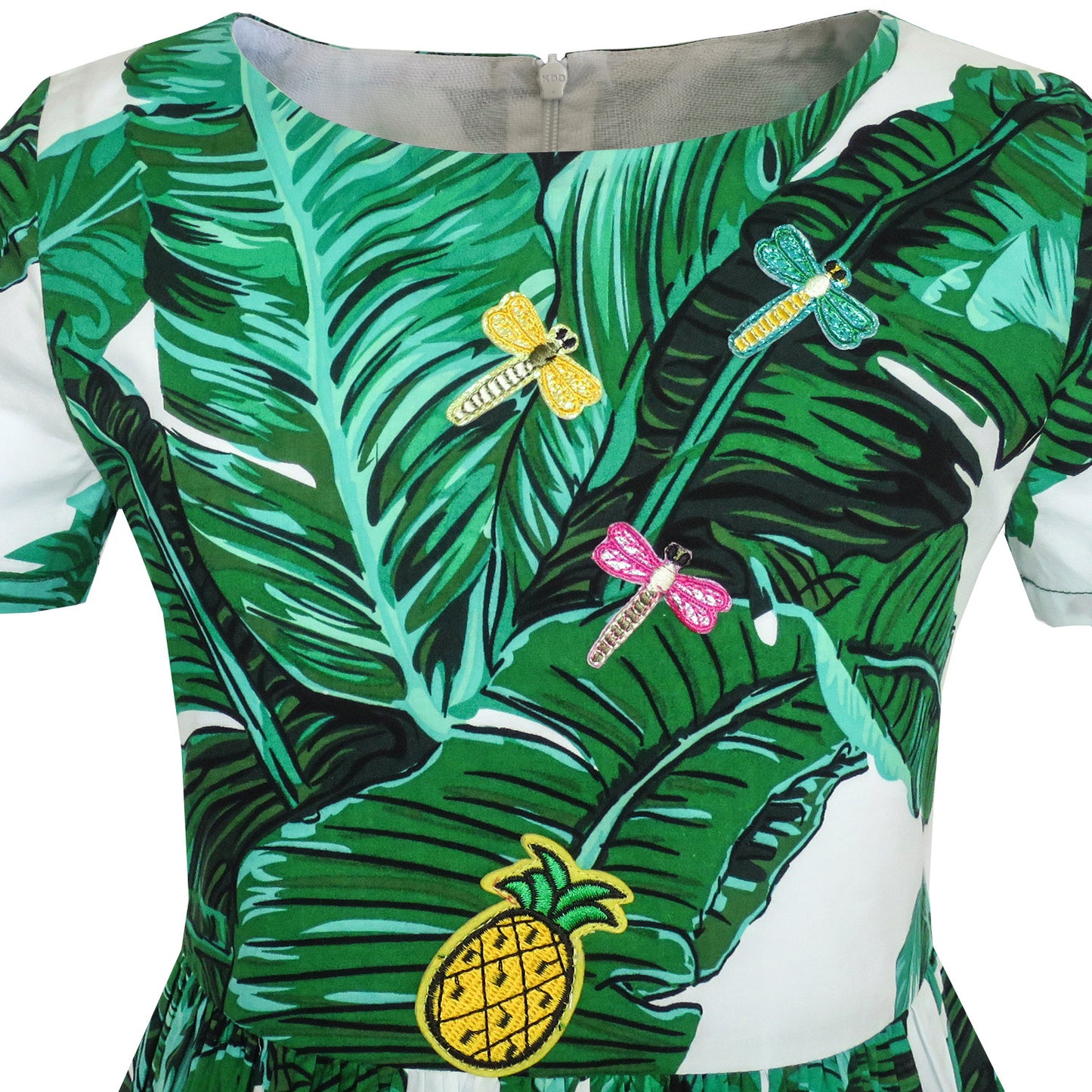 Girls Dress Leaf Print Pineapple Dragonfly Size 4-14 Years