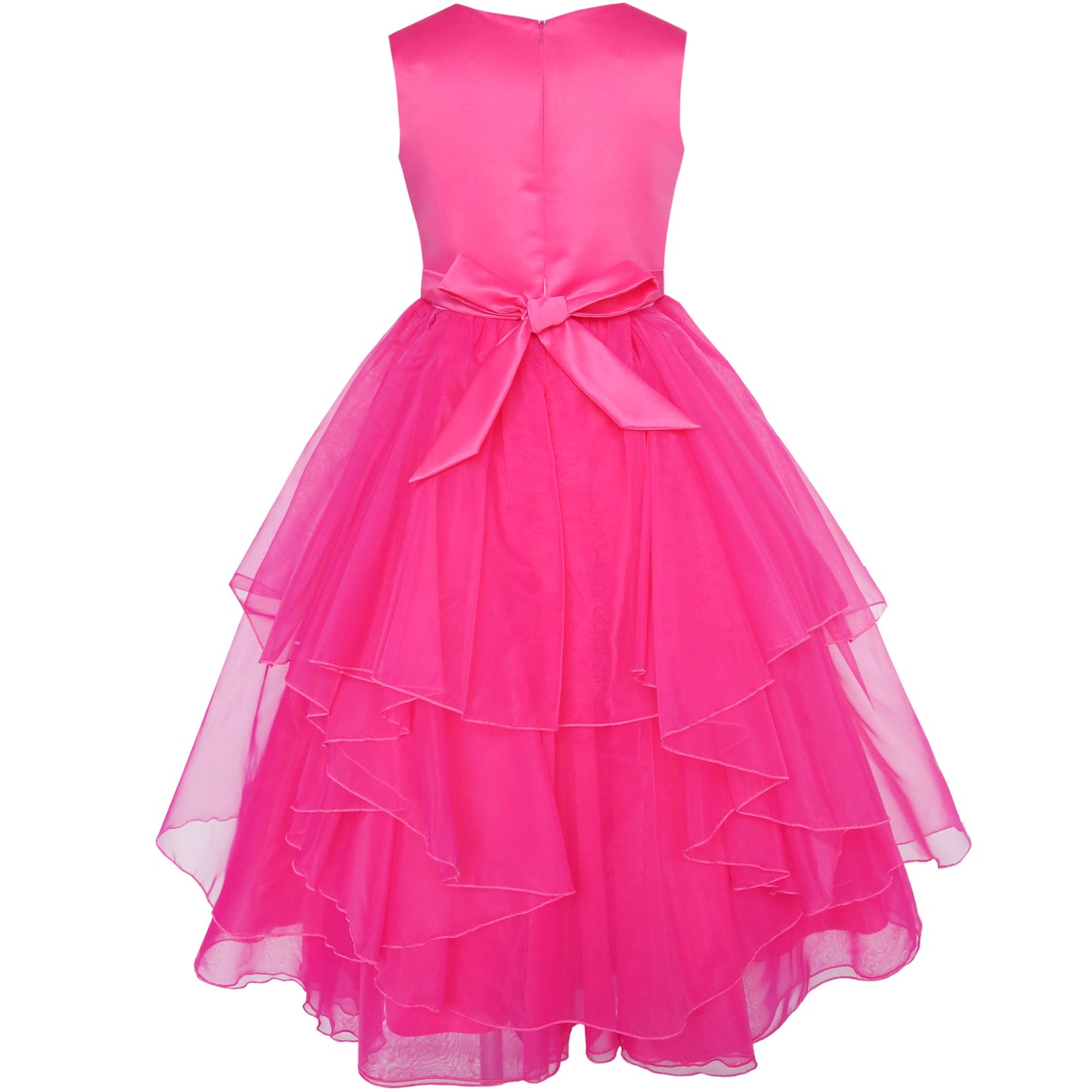 Flower Girls Dress Rhinestone Tulle Wedding Pageant Bridesmaid Size 5-12 Years