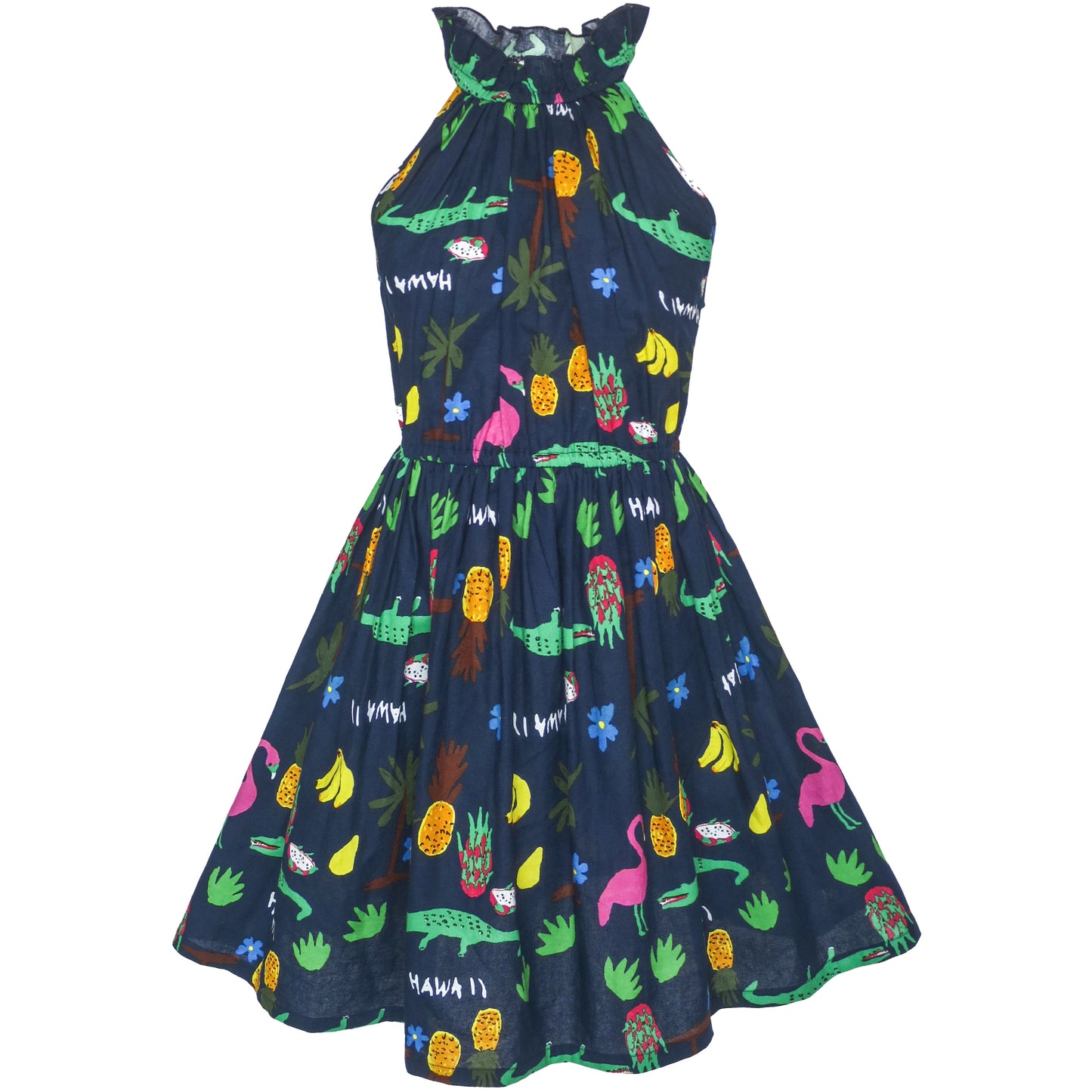 Girls Dress Crocodile Fruits Print Mickey Bag Birthday Party Size 4-8 Years