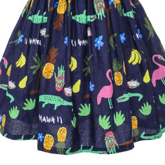Girls Dress Crocodile Fruits Print Mickey Bag Birthday Party Size 4-8 Years