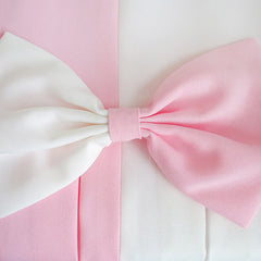 Girls Dress Color Block Contrast Bow Tie Pink White Party Size 4-14 Years