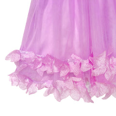 Girls Dress Purple Dimensional Flower Birthday Wedding Dress Size 4-10 Years