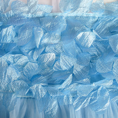 Girls Dress Blue Dimensional Flower Birthday Wedding Dress Size 4-10 Years