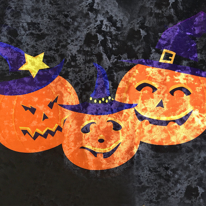 Halloween Cape Velvet Cloak Pumpkin Witch Bat Costumes Wizard Size 4-12 Years