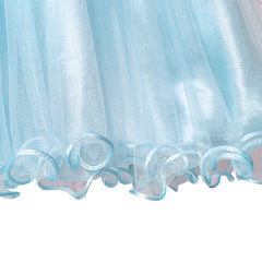 Girls Dress Cape Dress Blue Butterfly Princess Wedding Pageant Size 5-12 Years