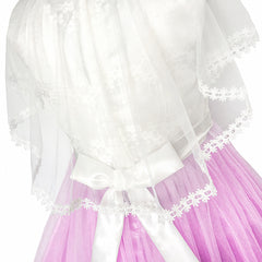 Girls Dress Cape Dress Purple Butterfly Princess Wedding Pageant Size 5-12 Years