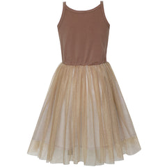 Girls Dress Tank Heart Flower Pearl Tulle Skirt Tutu Dress Size 4-10 Years