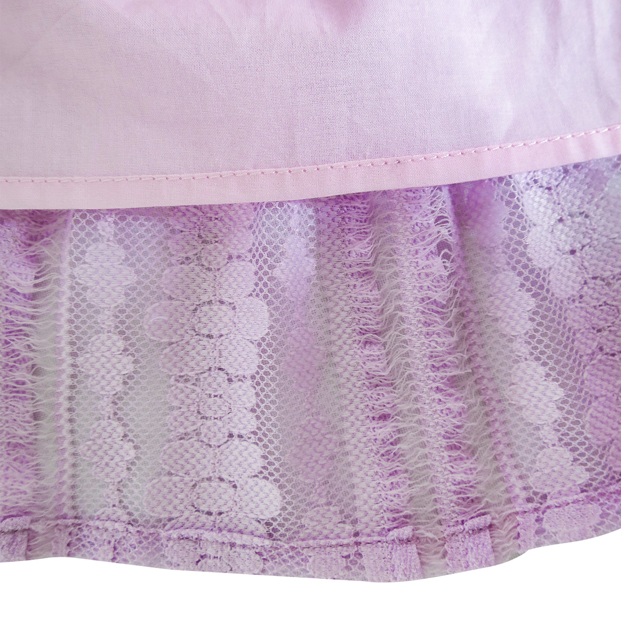 Girls Dress Purple Lotus Sleeve Lace Princess Party Dress Size 5-12 Years