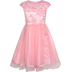 Flower Girls Dress Dimensional Cutting-Edge Skirt Pageant Size 6-12 Years