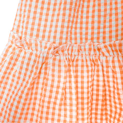 Girls Dress Orange Tank Smocked Ruffle Skirt Size 12M-5 Years