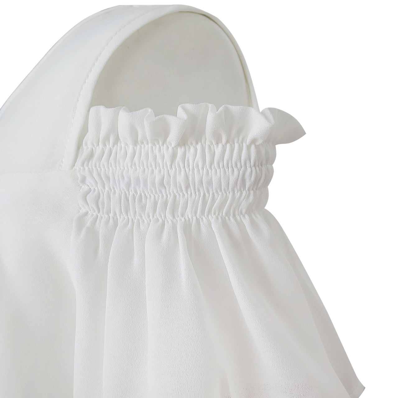 Girls Dress Chiffon Butterfly Ruffle Cold Shoulder Size 4-14 Years