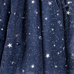 Girls Skirt Navy Blue Pearl Stars Sparkling Tutu Dancing Size 4-12 Years