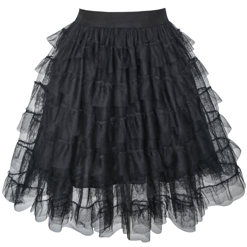 Girls Skirt Black Lace Tiered Tutu Dancing Dress – Sunny Fashion