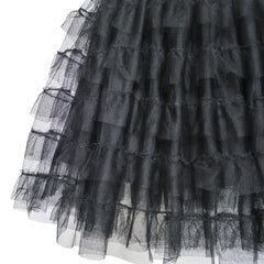 Girls Skirt Black Lace Tiered Tutu Dancing Dress Size 7-14 Years
