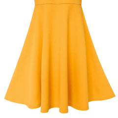 Girls Dress Back School Long Sleeve Yellow Dress Size 6-12 Years