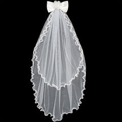 Flower Girls Dress Off White Wedding Veil First Communion Size 6-12 Years