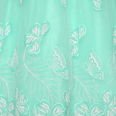 Girls Dress Turquoise Butterfly Embroidered Halter Dress Party Size 5-12 Years