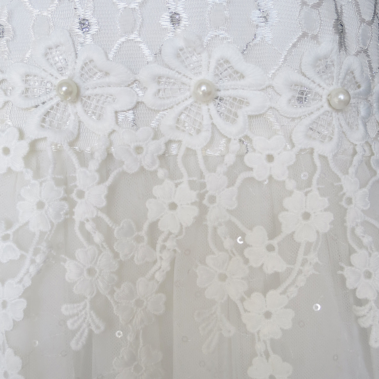 Flower Girls Dress Lace Sequins Sparkling Wedding Bridesmaid Size 5-12 Years