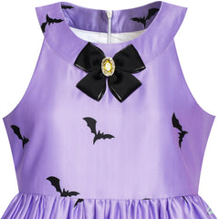 Girls Dress Halloween Witch Bat Pumpkin Costume Purple Dress Size 7-14 Years