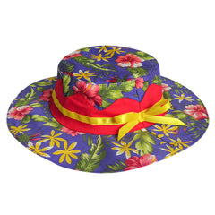 Girls Dress Hat Purple Flower Leaf Party Size 4-12 Years