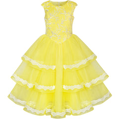 Girls Dress Ball Gown Princess Belle Beauty And Beast Size 6-12 Years