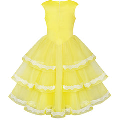 Girls Dress Ball Gown Princess Belle Beauty And Beast Size 6-12 Years